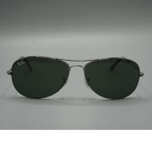 Ray-Ban Cockpit RB3362 Gunmetal Silver G-15 Green Lens Aviator Sunglasses 59